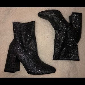 Glitter heel boots